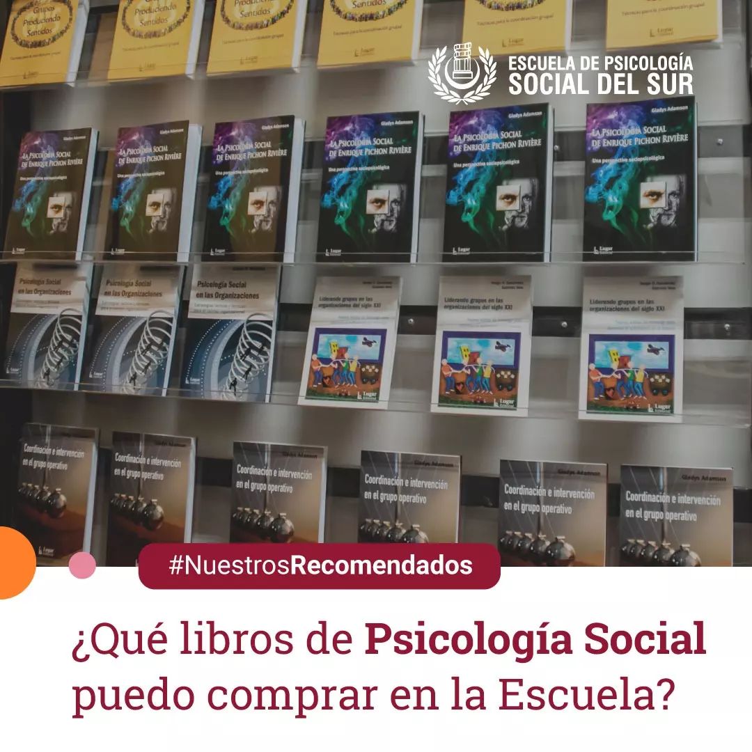 ¿Sabías que en la Escuela podes adquirir distintos ejemplares #PsicoSociales y de temáticas similares?📚
Mirá:
► Coordinación e Intervención en el grupo Operativo. Gladys Adamson.
► La Psicología Social de Enrique Pichon Riviére, una perspectiva sociológica. Gladys Adamson.
► La Psicología Social y el tercer milenio. Gladys Adamson.
► GPS: Grupos Produciendo Sentidos. Aldana Neme, Federico de la Vega.
► Vínculos en entornos virtuales. Aldana Neme, Federico de la Vega.
► Liderando grupos en las organizaciones del siglo XXI. Sergio Satulovsky y Gabriela Vera.
► Psicología Social de las Organizaciones. Carlos Martinez.
► Bomberos, la emergencia de la Psicología Social. M. Beatriz Tellería, Mónica Prinz.
👉🏻 Para consulta y compra de ejemplares, consultar aquí:
📩 libreria@psicologiasocial.com.ar
📱 11 5618-1826
📞 + 54 911 4833 1777
#Librería #PsicoSociales #Cs. Sociales #PichonRiviere #GladysAdamson #PsicologíaSocial